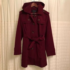 London Fog double breasted raincoat (maroon)